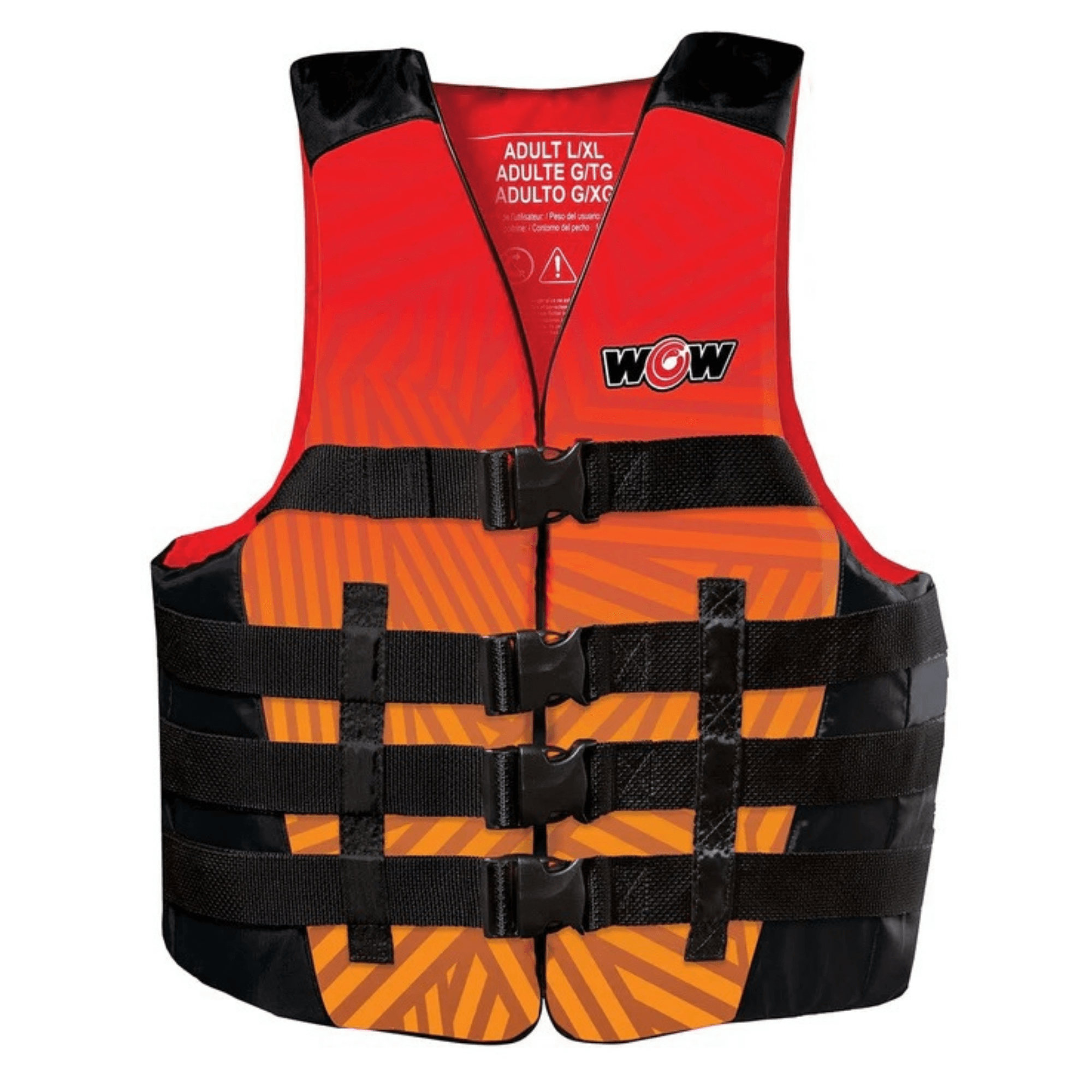 WOW Watersports Vis-Wave Life Vest Red - Combining Safety and Style for Adults
