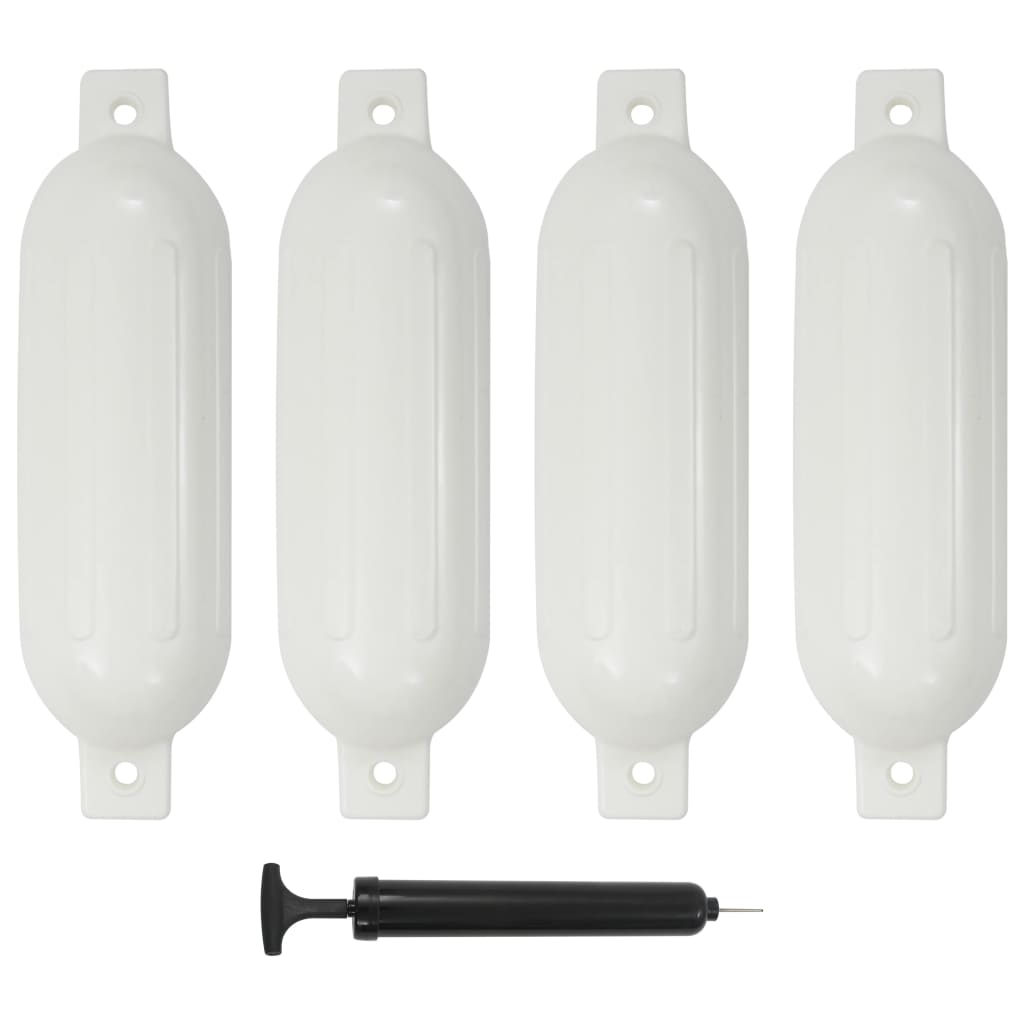 NNEVL Boat Fender 51x14 cm - 4 pcs White PVC Set - Nautica auto Marin heaven