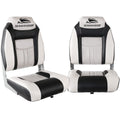 NNEDSZ Set of 2 Folding Swivel Boat Seats - Grey & Black - Nautica auto Marin heaven