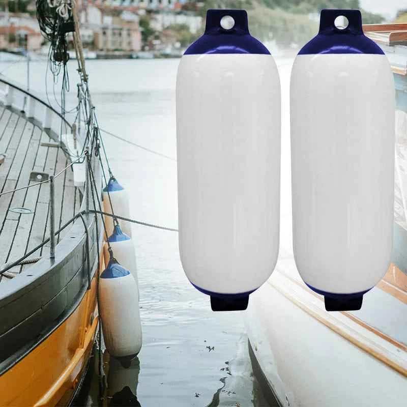 2pcs Boat Inflatable Fender - Marine Boat Bumper Buoy Mooring Cushion with UV Protection for Yacht Accessories 4.3x15.7'