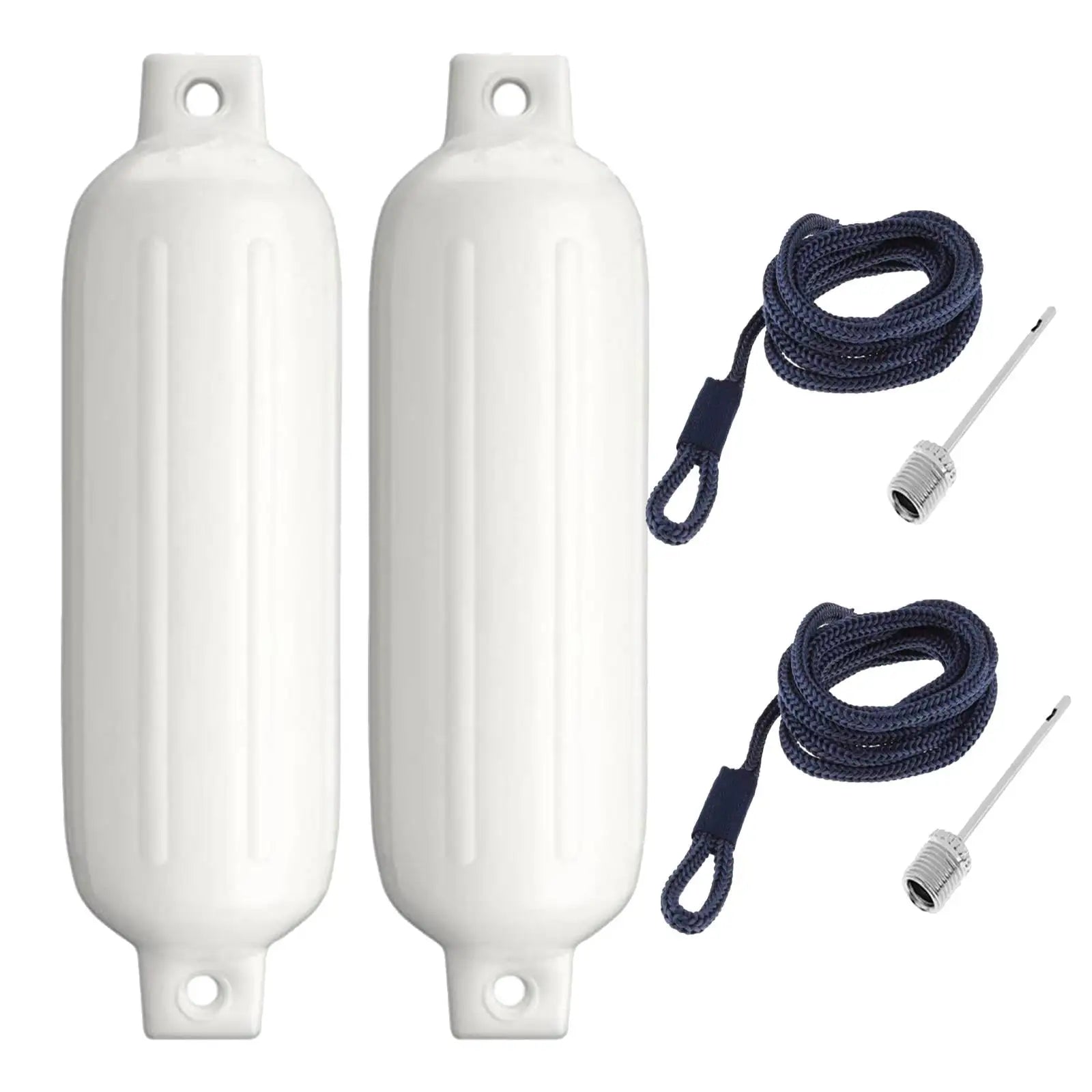 2pcs Boat Inflatable Fender - Marine Boat Bumper Buoy Mooring Cushion with UV Protection for Yacht Accessories 4.3x15.7'