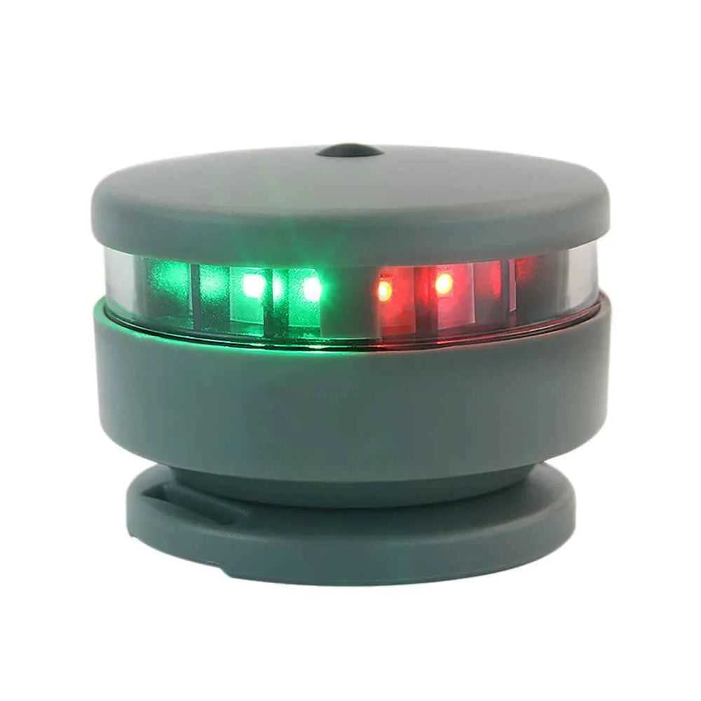 Boat LED Navigation Light Bi-Color Bow Light Red + Green/White with Magnetic Base and Fixed Ropes