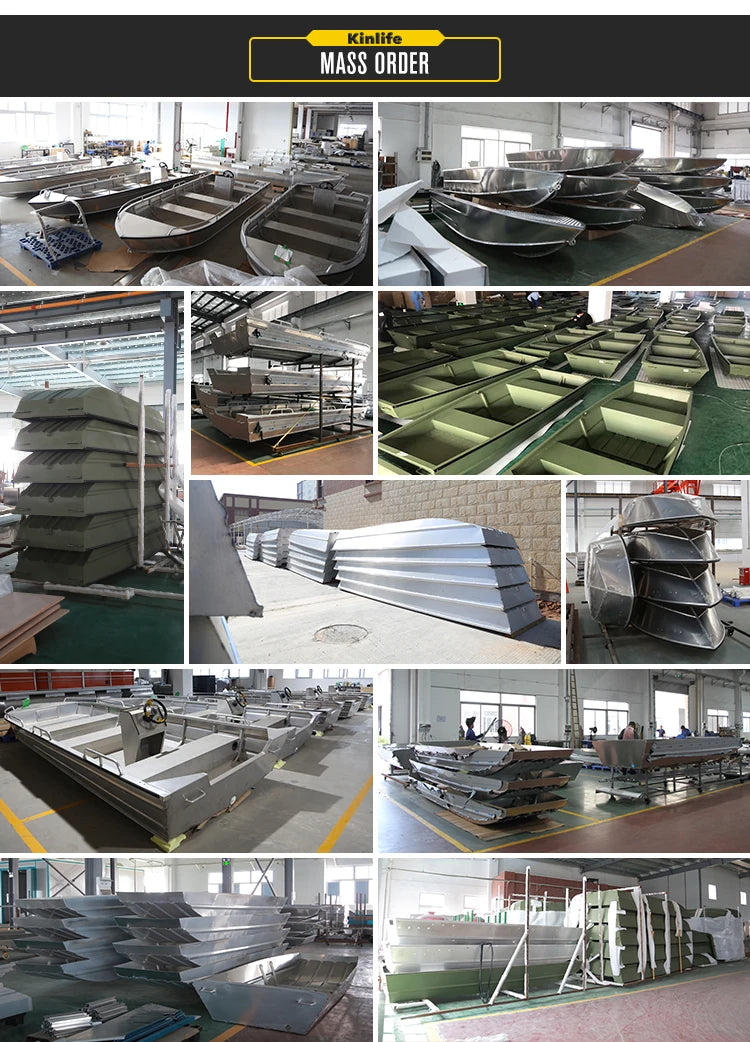 2025 New Welded Aluminum Jon Boat With Center Console Bass Boat 4 Passenger River Fishing Boats
