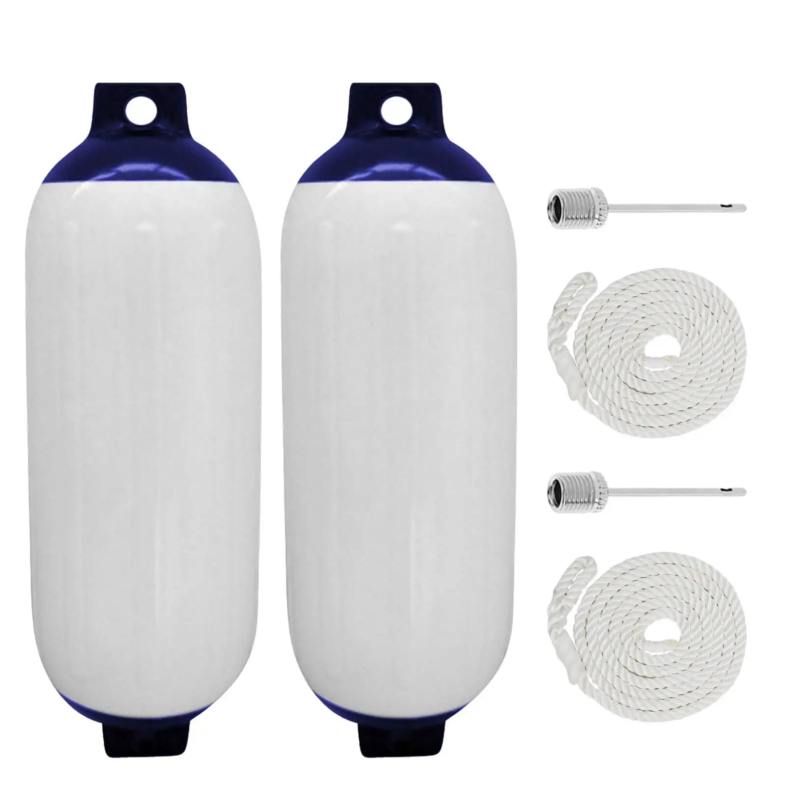2pcs Boat Inflatable Fender - Marine Boat Bumper Buoy Mooring Cushion with UV Protection for Yacht Accessories 4.3x15.7'