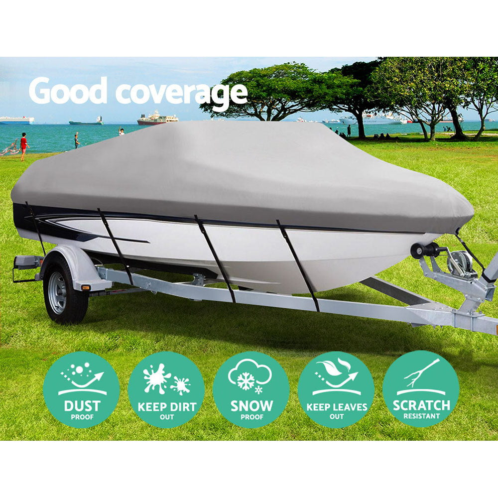 NNEDSZ Waterproof Boat Cover 16-18.5 Foot - Grey - Nautica auto Marin heaven