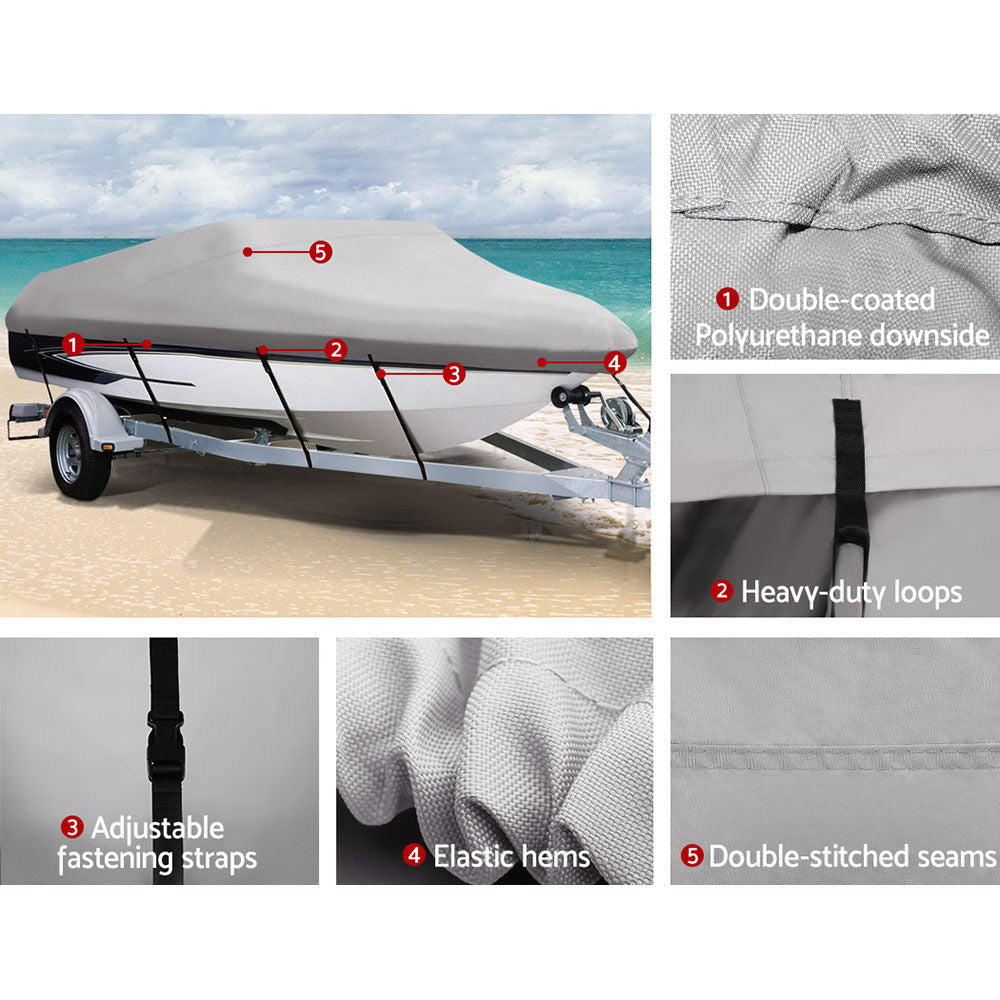 NNEDSZ Waterproof Boat Cover 16-18.5 Foot - Grey - Nautica auto Marin heaven