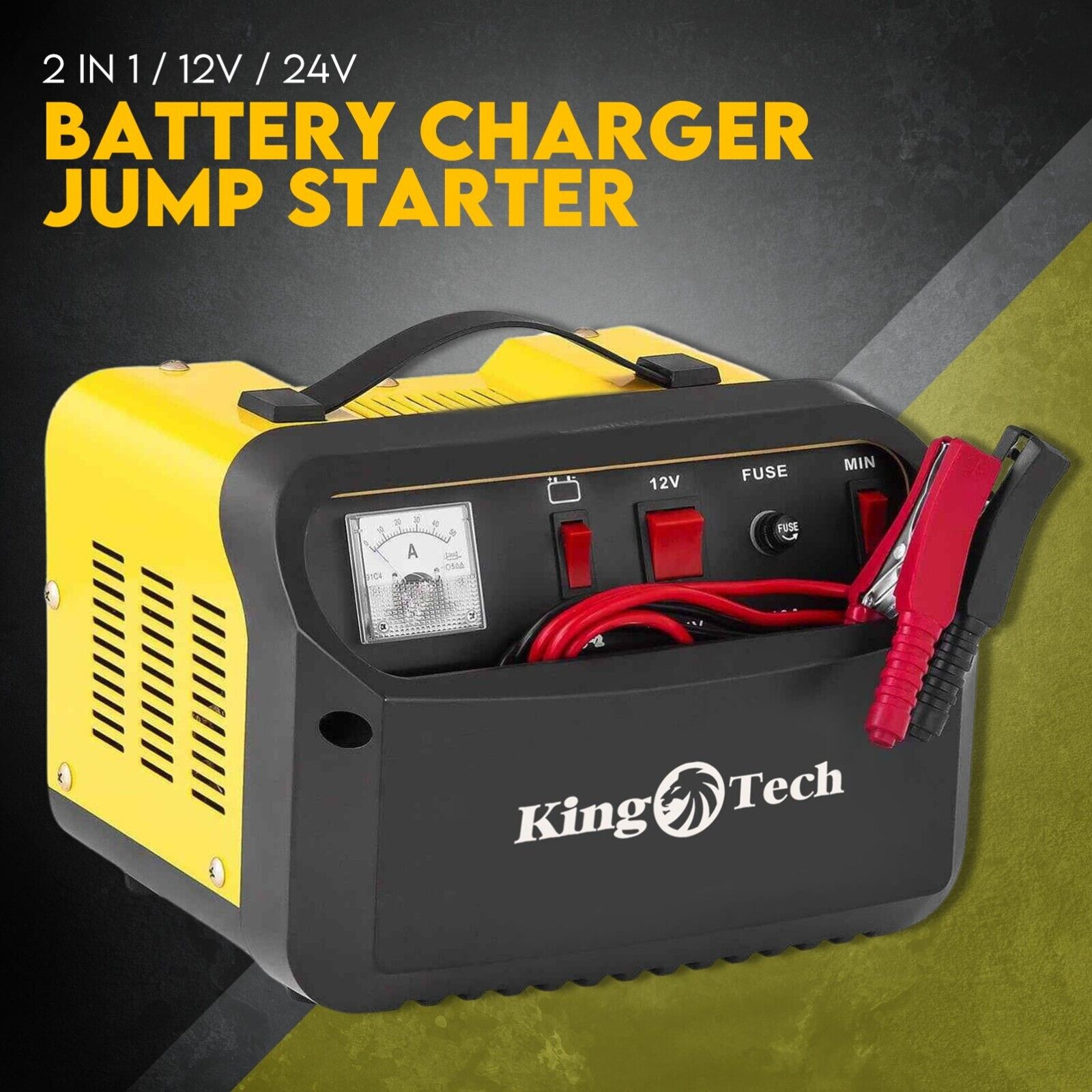 NNEDSZ 2IN1 Car Battery Charger Jump Starter 12V 24V 40A ATV Boat Tractor - Nautica auto Marin heaven
