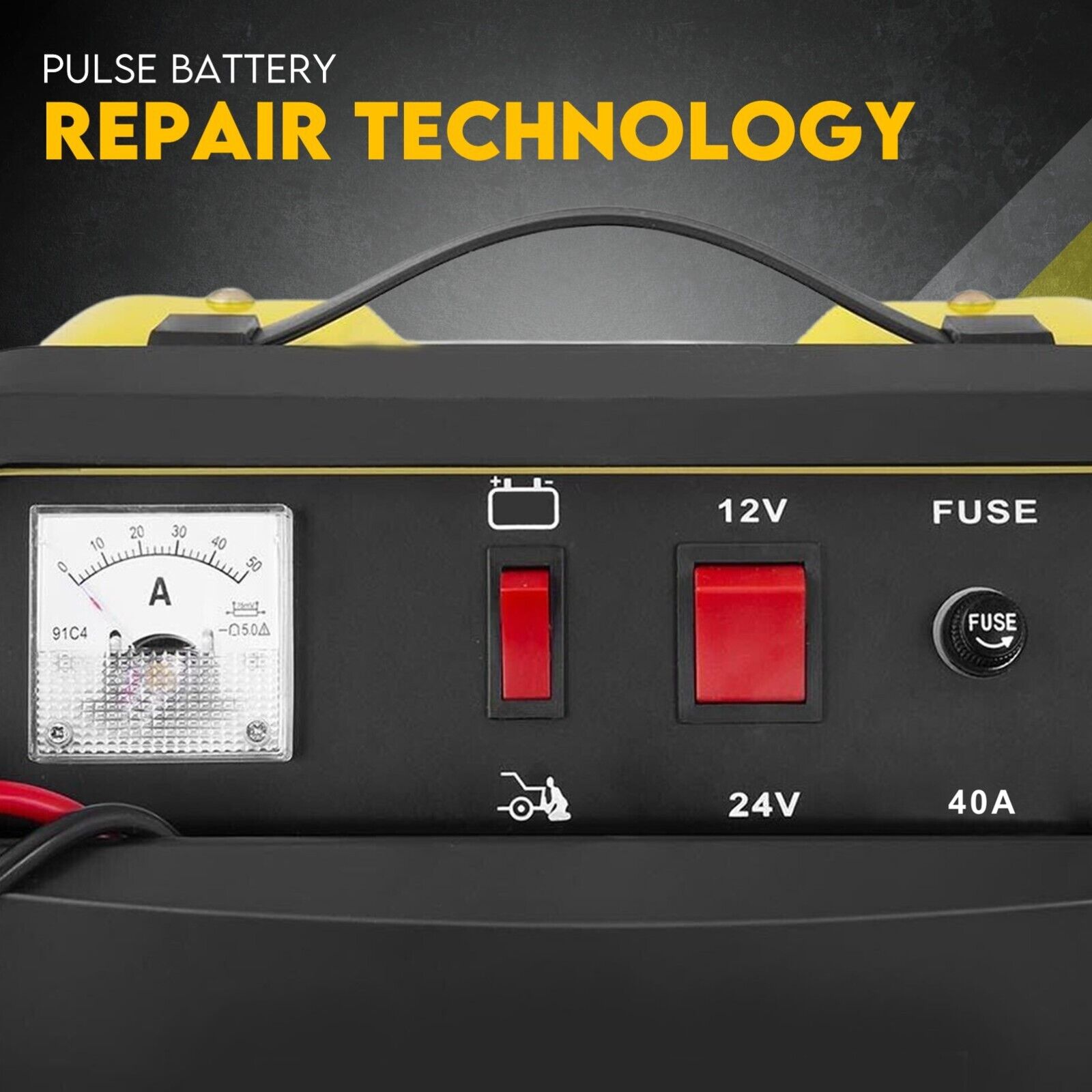 NNEDSZ 2IN1 Car Battery Charger Jump Starter 12V 24V 40A ATV Boat Tractor - Nautica auto Marin heaven