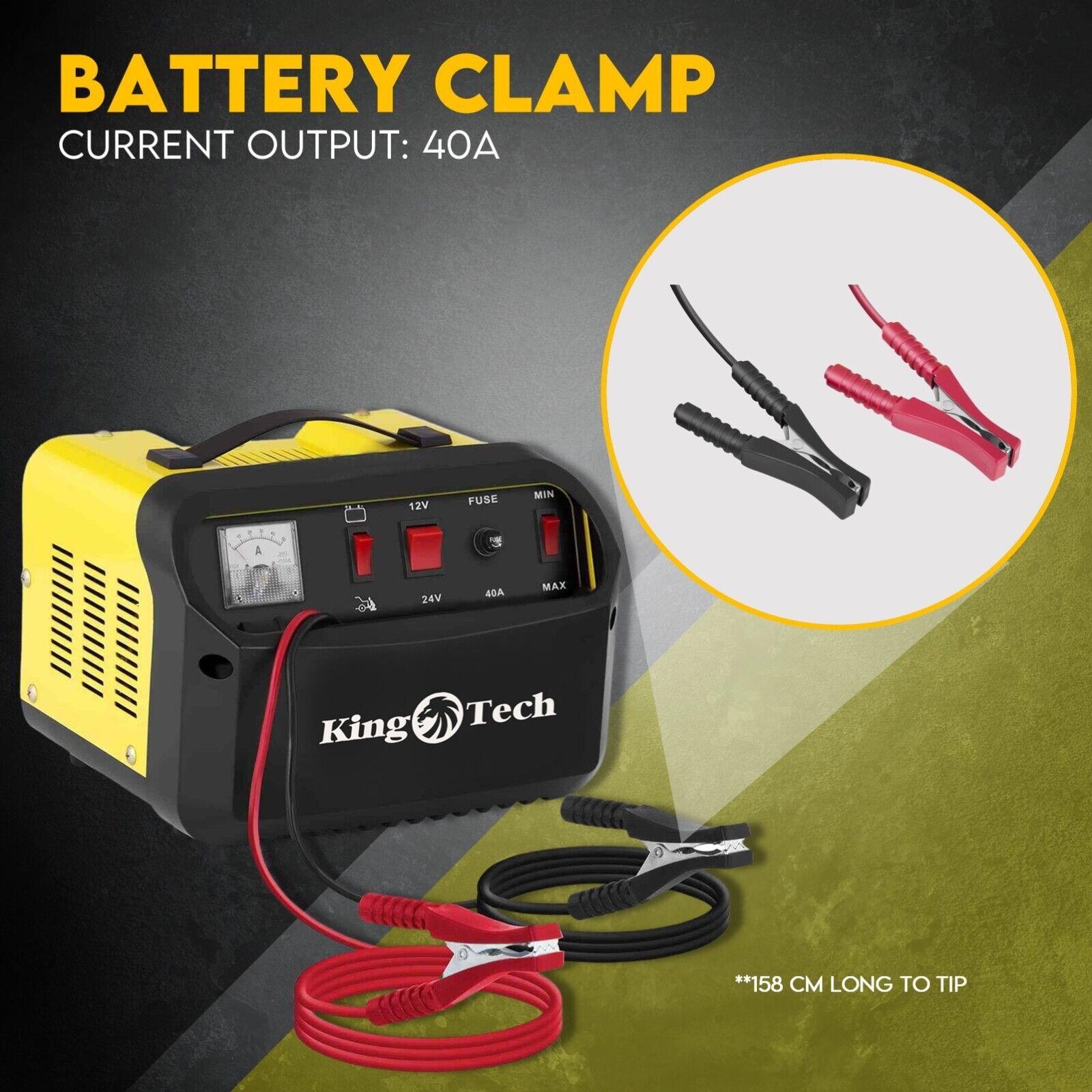 NNEDSZ 2IN1 Car Battery Charger Jump Starter 12V 24V 40A ATV Boat Tractor - Nautica auto Marin heaven