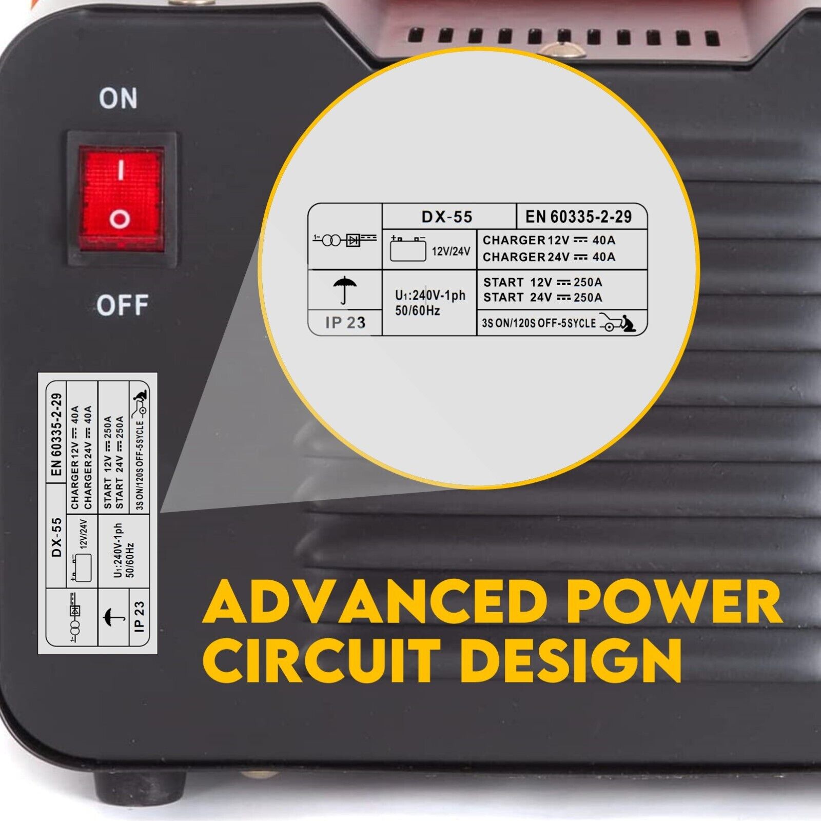 NNEDSZ 2IN1 Car Battery Charger Jump Starter 12V 24V 40A ATV Boat Tractor - Nautica auto Marin heaven