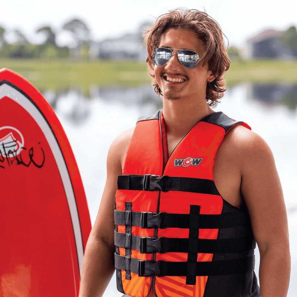 WOW Watersports Vis-Wave Life Vest Red - Combining Safety and Style for Adults